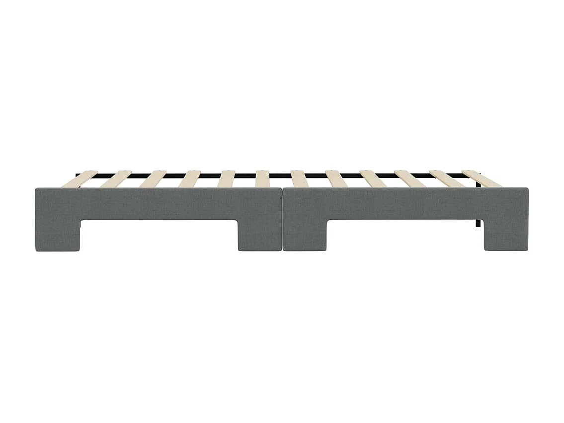 Lit de jour avec gigogne sans matelas gris foncé 90x200 cm