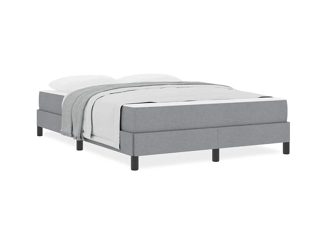 Boxspringbed met matras Lichtgrijs 140 x 190 cm stof