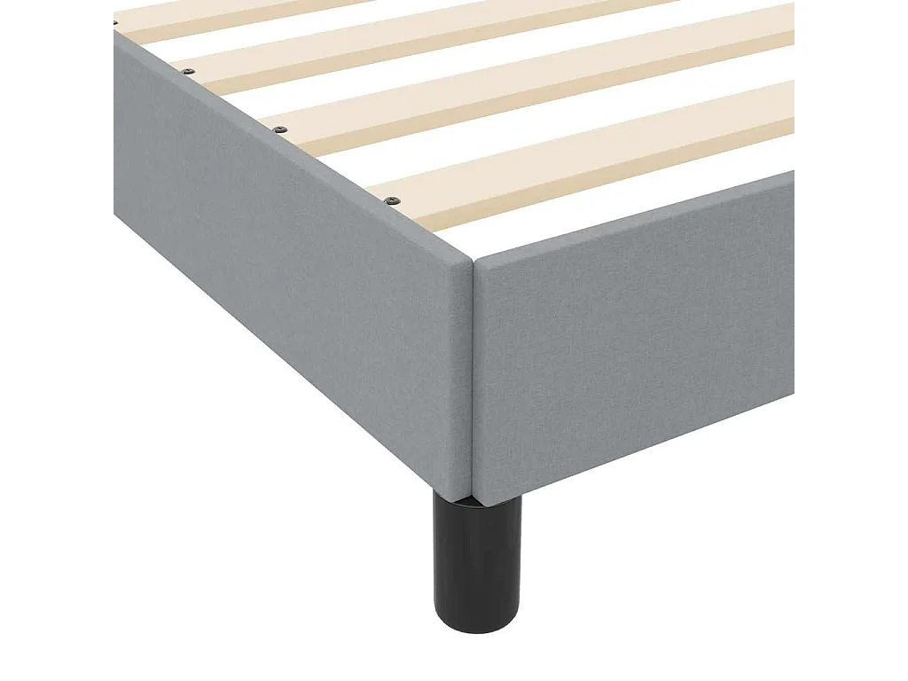 Federkernbett mit Matratze Hellgrau 140 x 190 cm Stoff