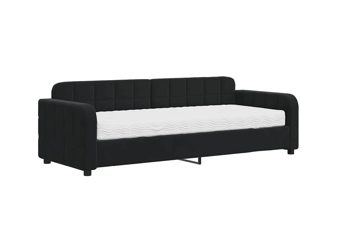 Dagbed met zwarte fluwelen matras 80x200 cm
