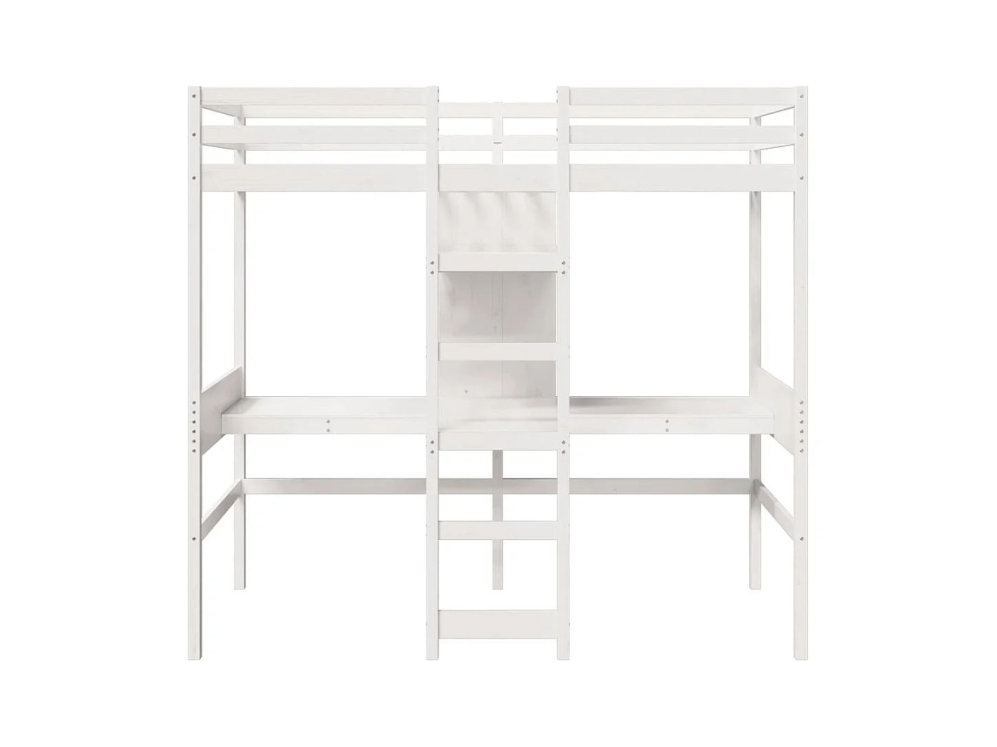 Struttura letto a castello senza materasso bianco 75x190 cm pino massello