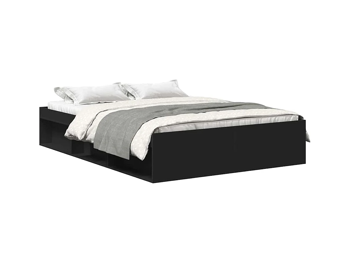 Cadre de lit sans matelas noir 140x200 cm