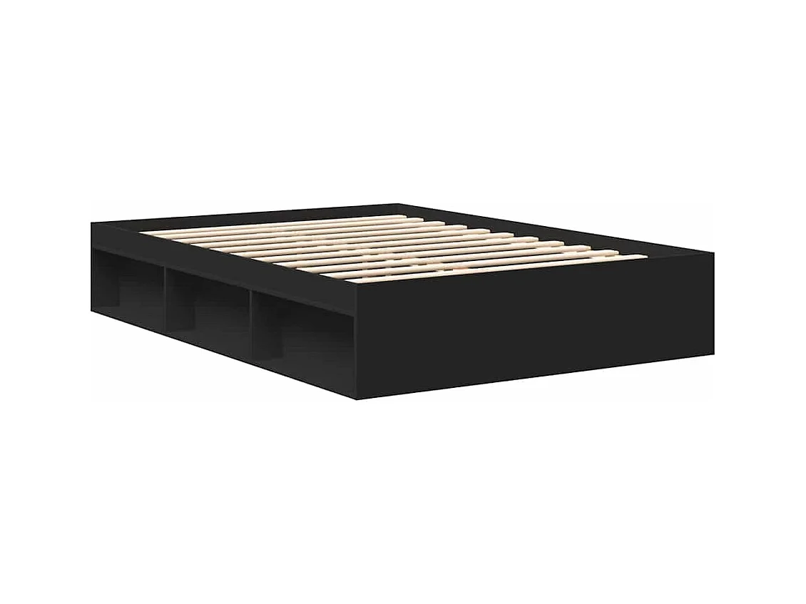 Cadre de lit sans matelas noir 140x200 cm