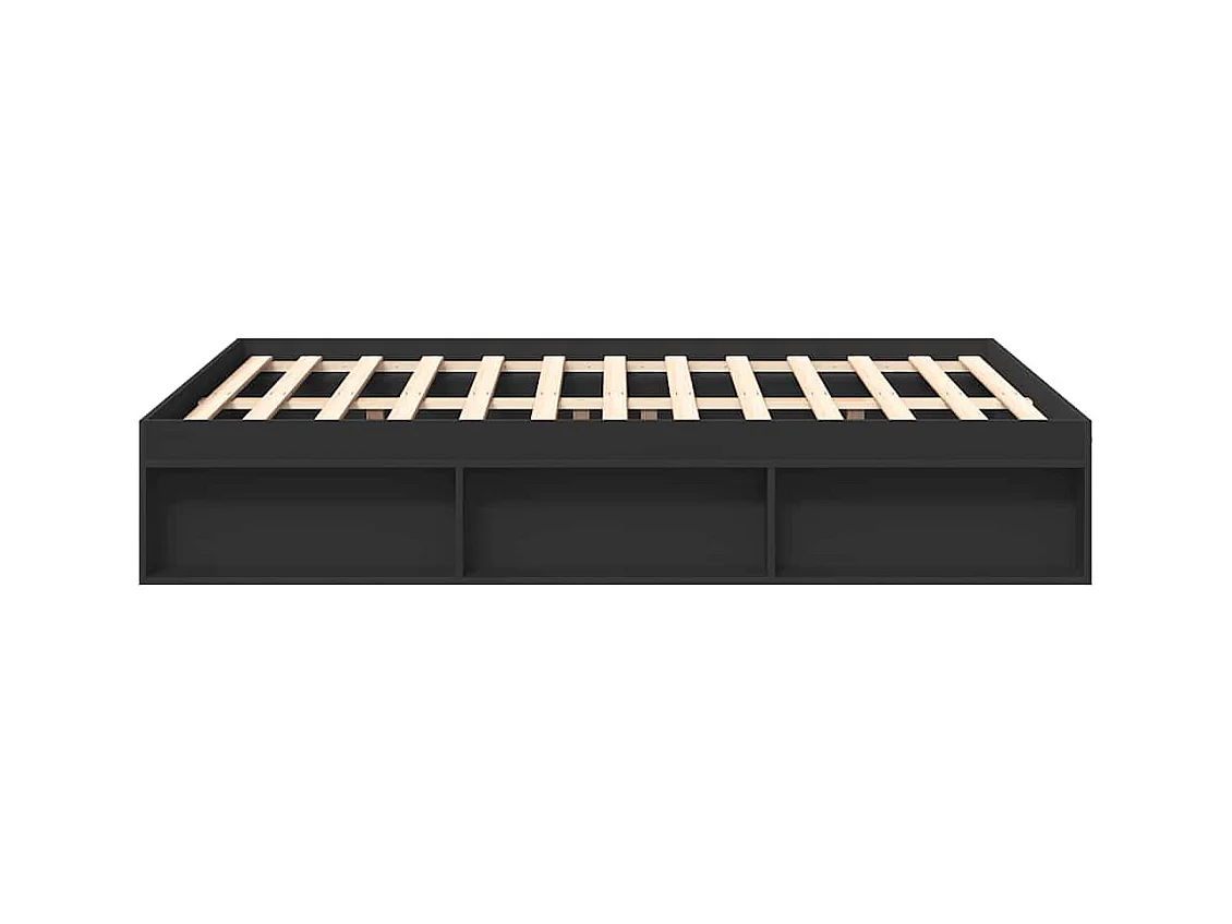 Cadre de lit sans matelas noir 140x200 cm