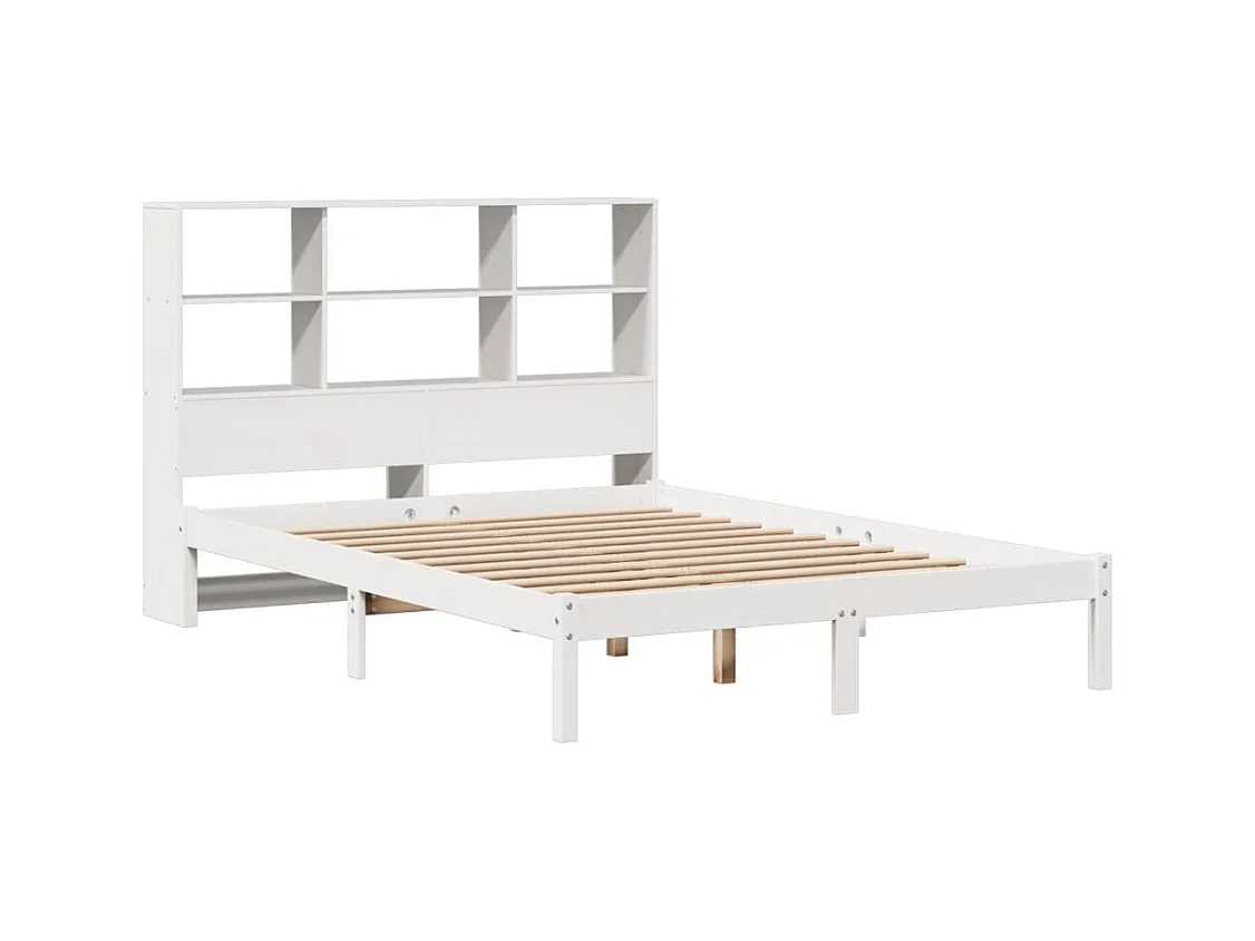Wit boekenkastbed zonder matras 140x200 cm massief grenenhout