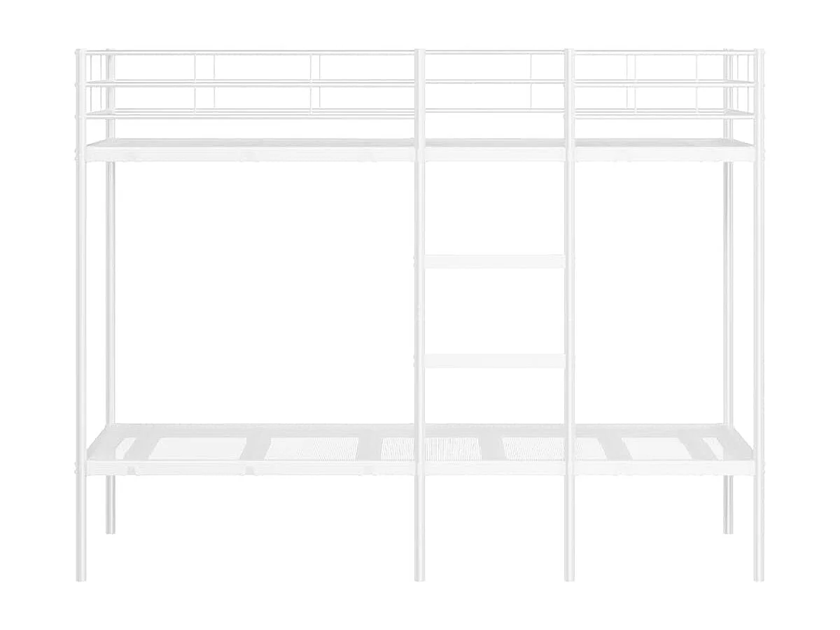 Lit superposé sans matelas blanc 75x190 cm acier