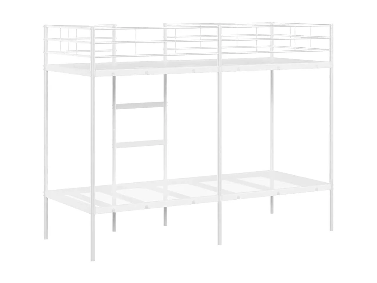 Lit superposé sans matelas blanc 75x190 cm acier