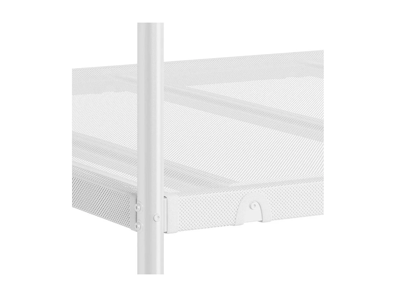 Lit superposé sans matelas blanc 75x190 cm acier