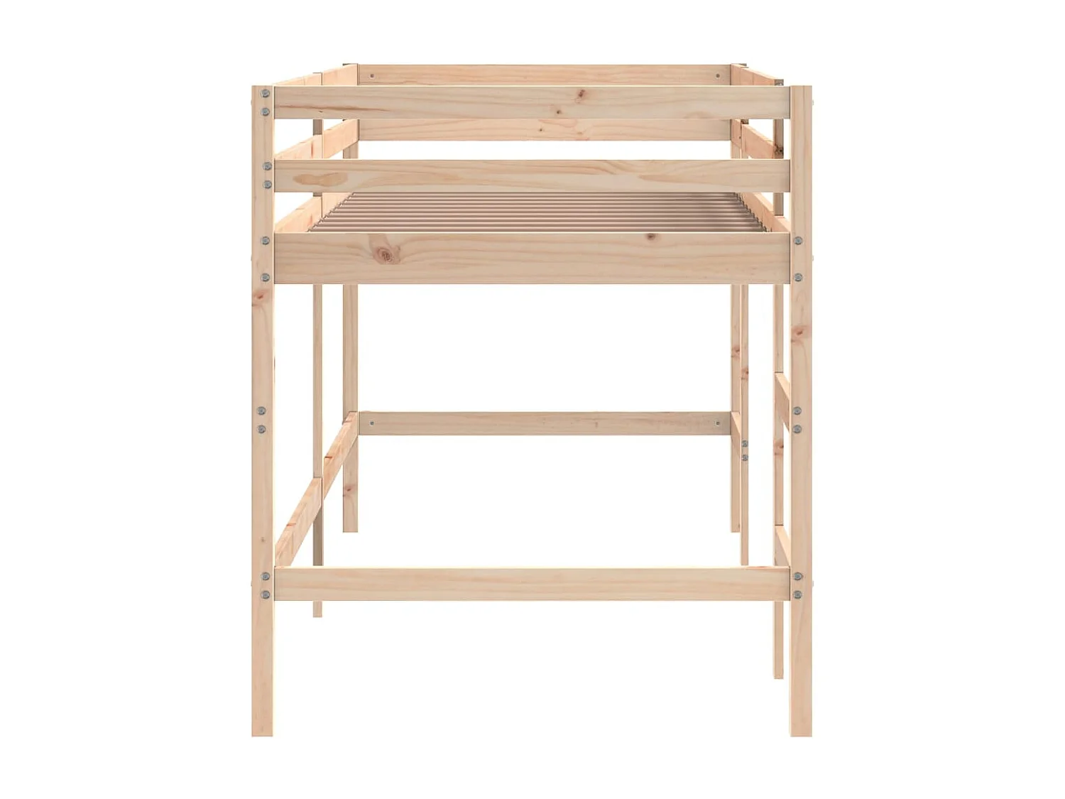 Kinderhoogslaper zonder matras met ladder 80x200 cm