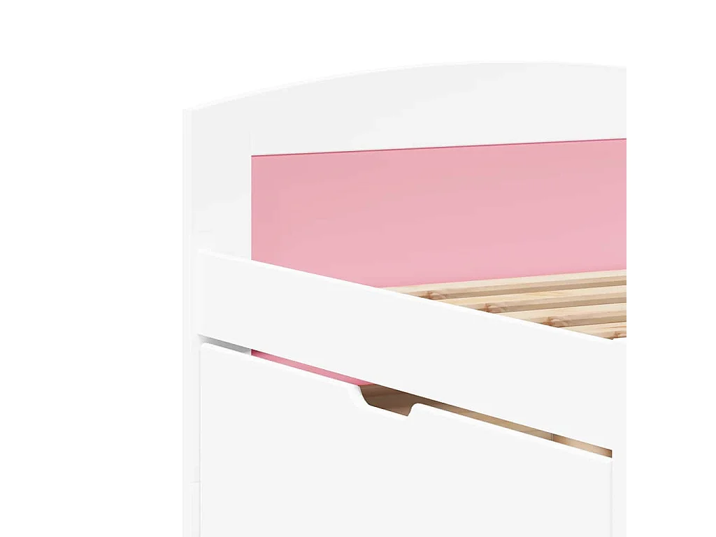 Lit de jour et 5 tiroirs sans matelas IRUN blanc rose 90x200 cm