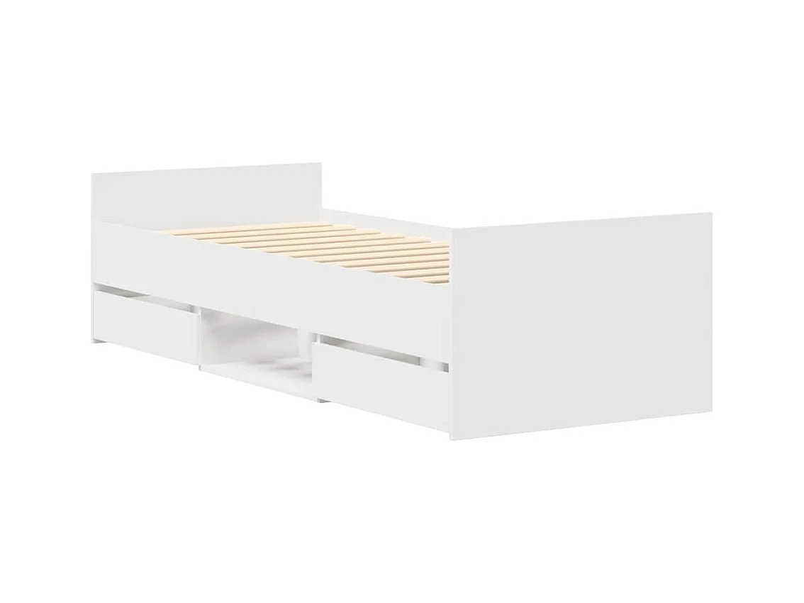 Estructura de cama sin colchón blanca 100x200 cm