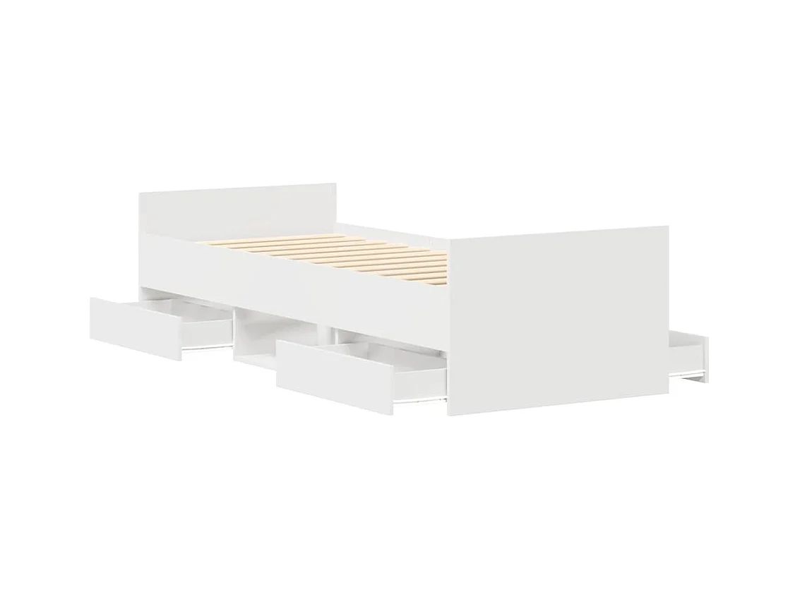 Estructura de cama sin colchón blanca 100x200 cm