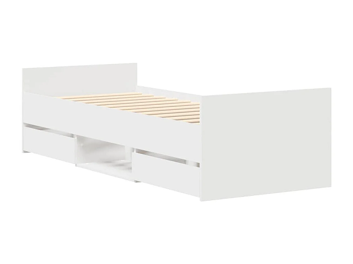 Cadre de lit sans matelas blanc 100x200 cm