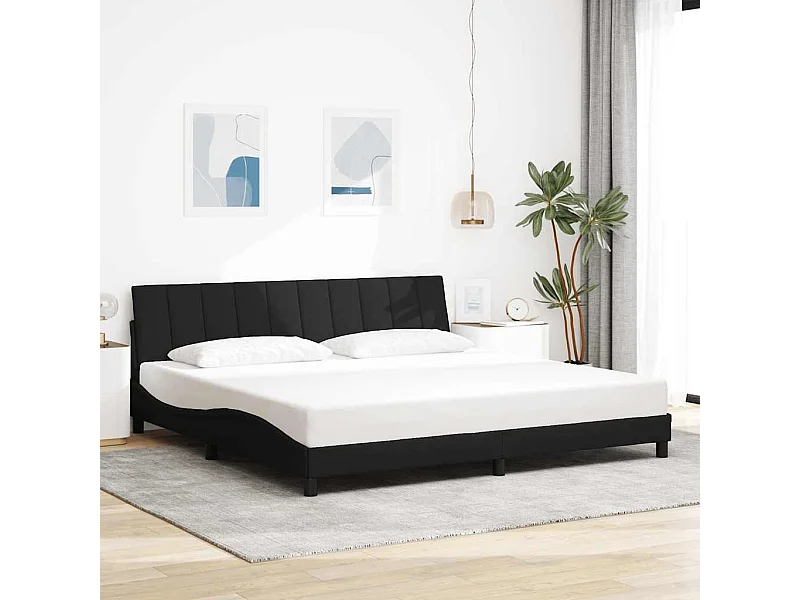 Estructura de cama sin colchón tela negra 200x200 cm