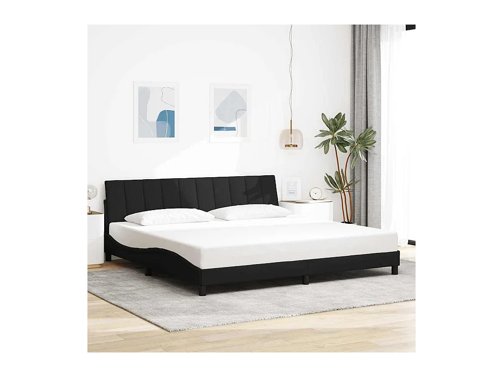 Struttura letto senza materasso tessuto nero 200x200 cm