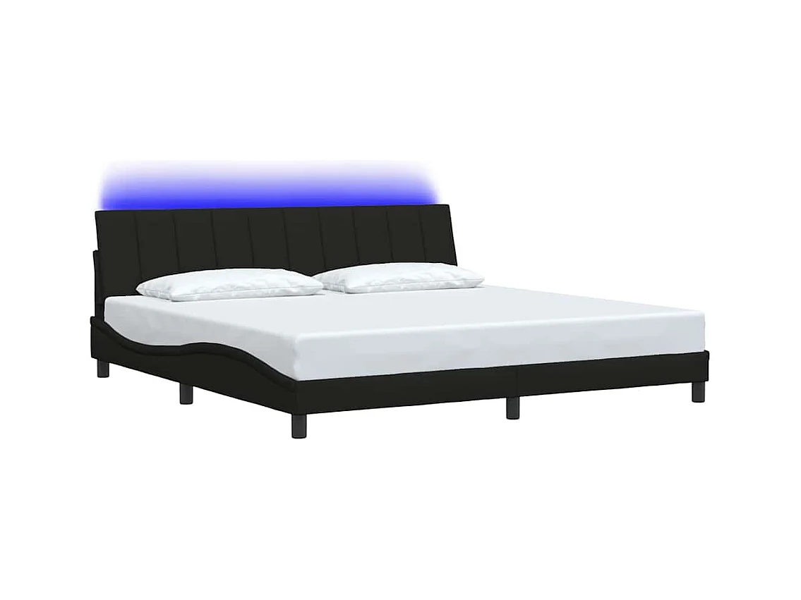 Struttura letto senza materasso tessuto nero 200x200 cm