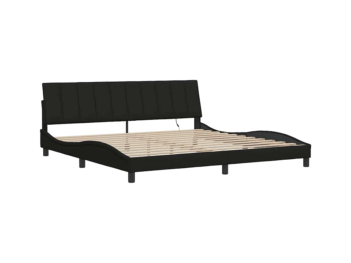 Struttura letto senza materasso tessuto nero 200x200 cm