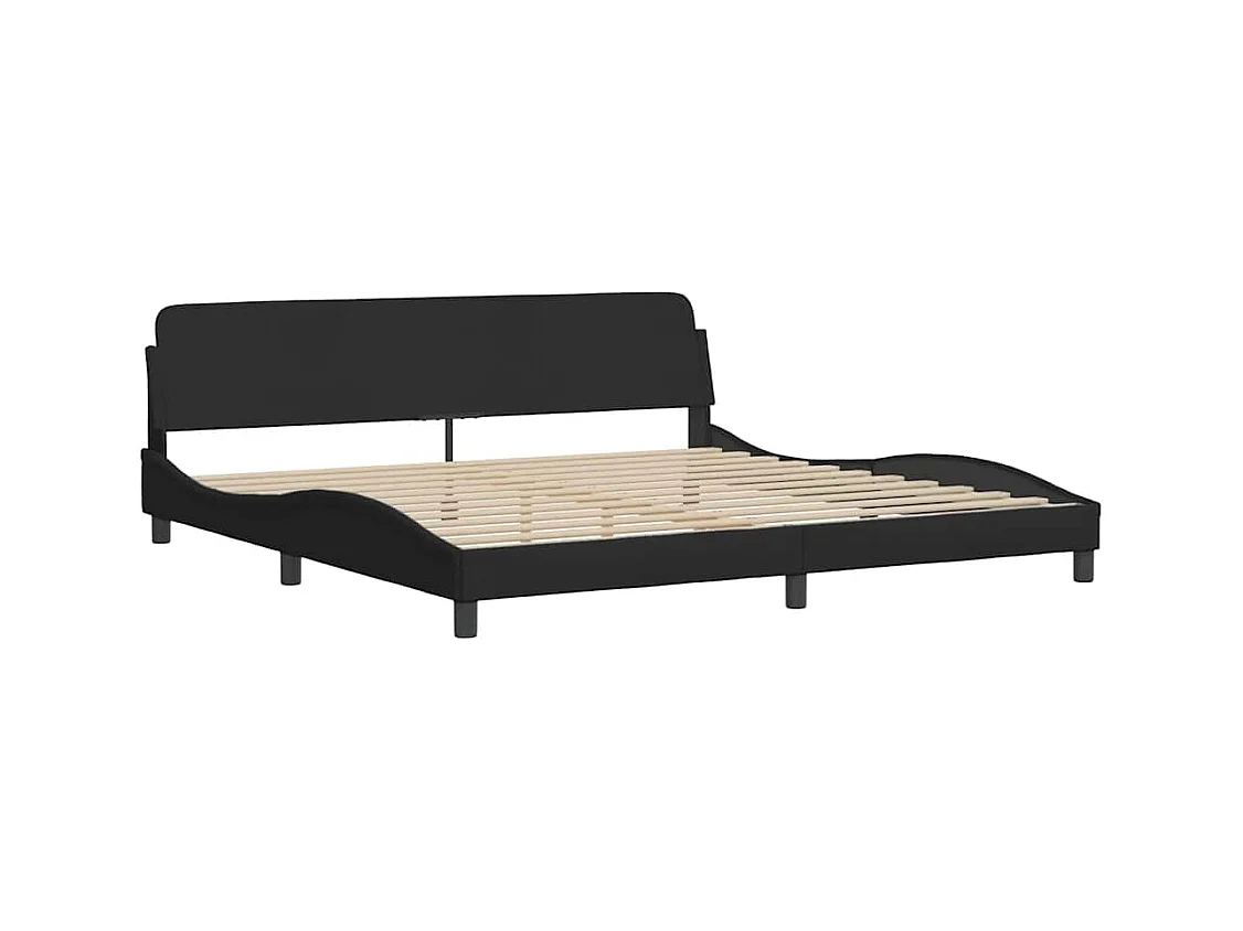 Struttura letto senza materasso tessuto nero 200x200 cm