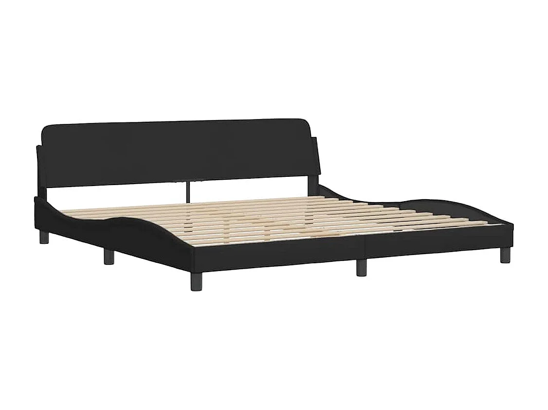 Cadre de lit sans matelas noir 200x200 cm tissu