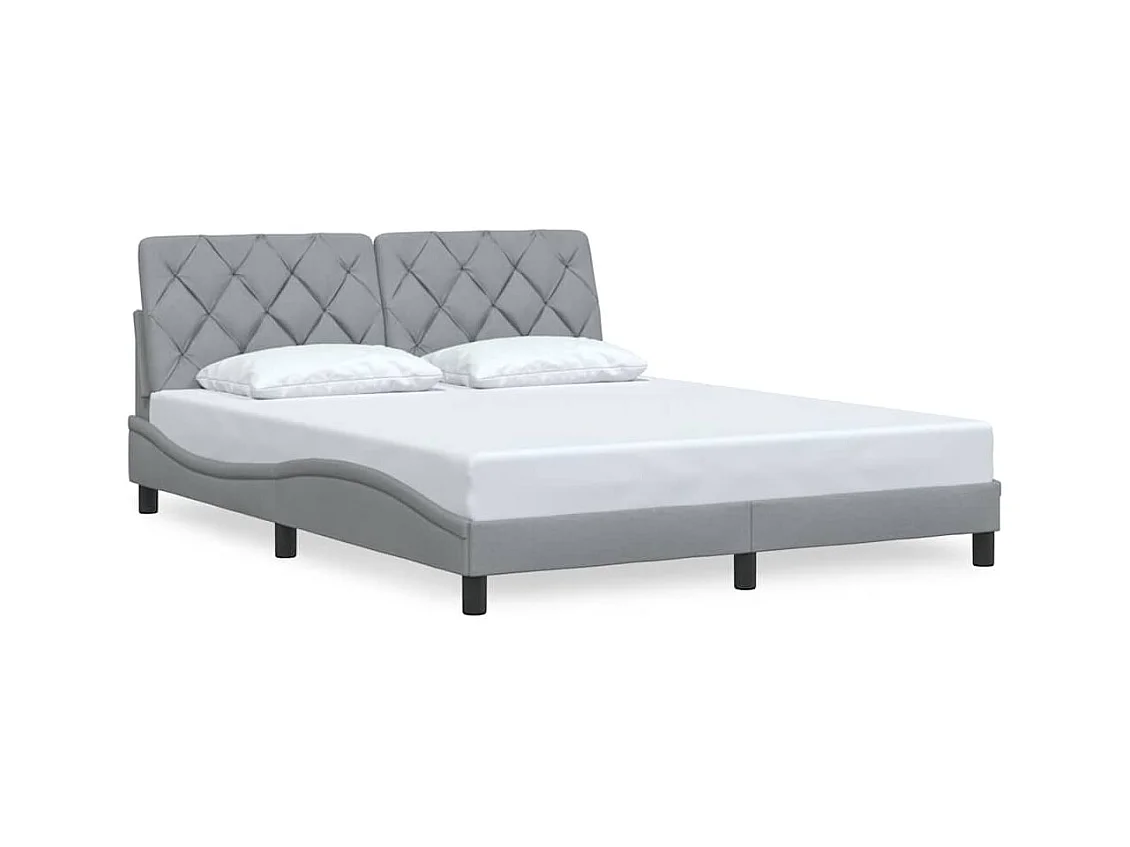 Bedframe zonder matras lichtgrijs 160x200 cm stof