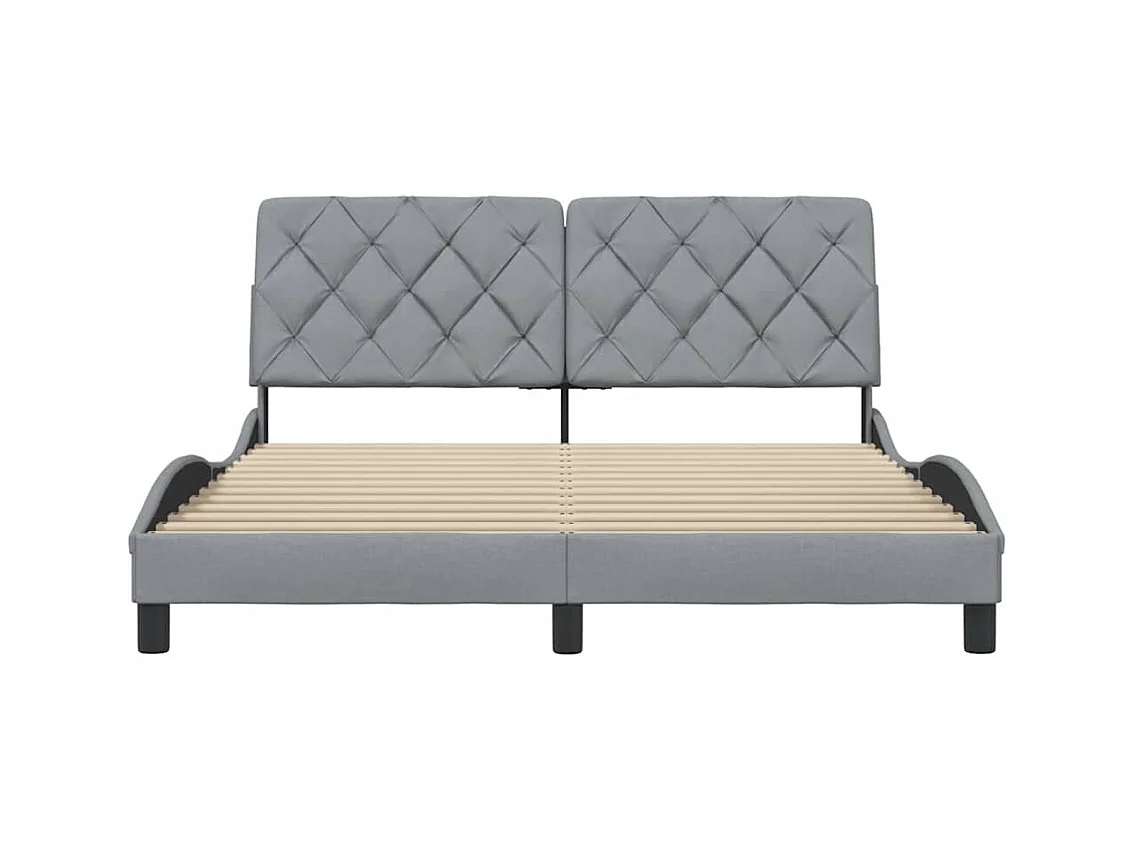 Bedframe zonder matras lichtgrijs 160x200 cm stof