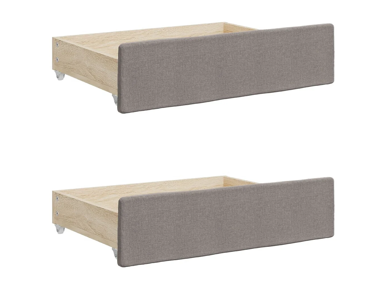 Dagbed met onderschuifbed en lades taupe 100x200 cm stof