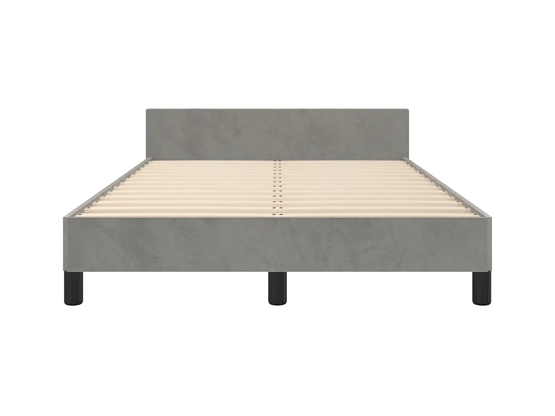 Bedframe zonder matras lichtgrijs 120x200 cm fluweel