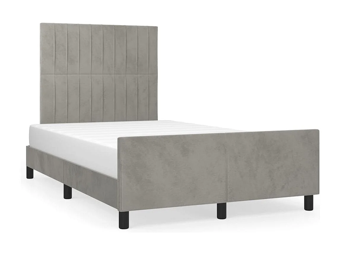 Estructura de cama sin colchón gris claro 120x200 cm terciopelo
