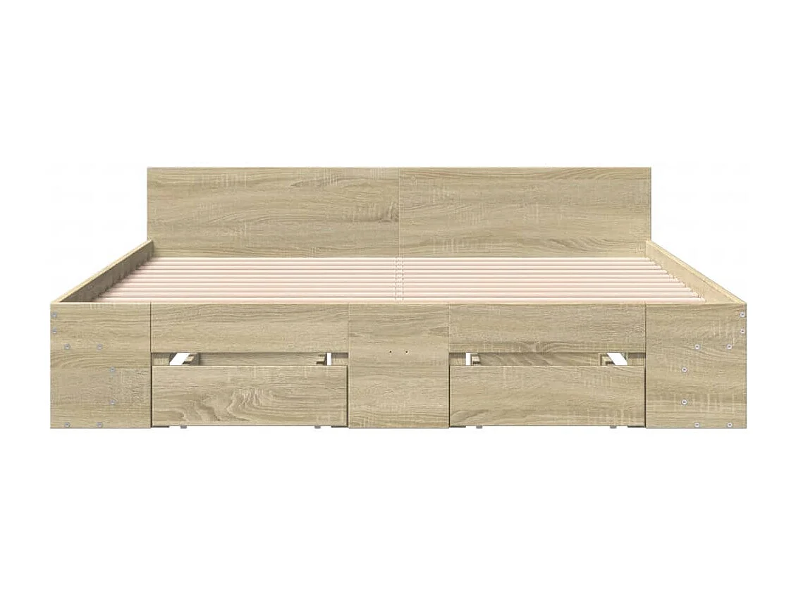 Struttura letto con cassetti senza materasso rovere sonoma 150x200 cm