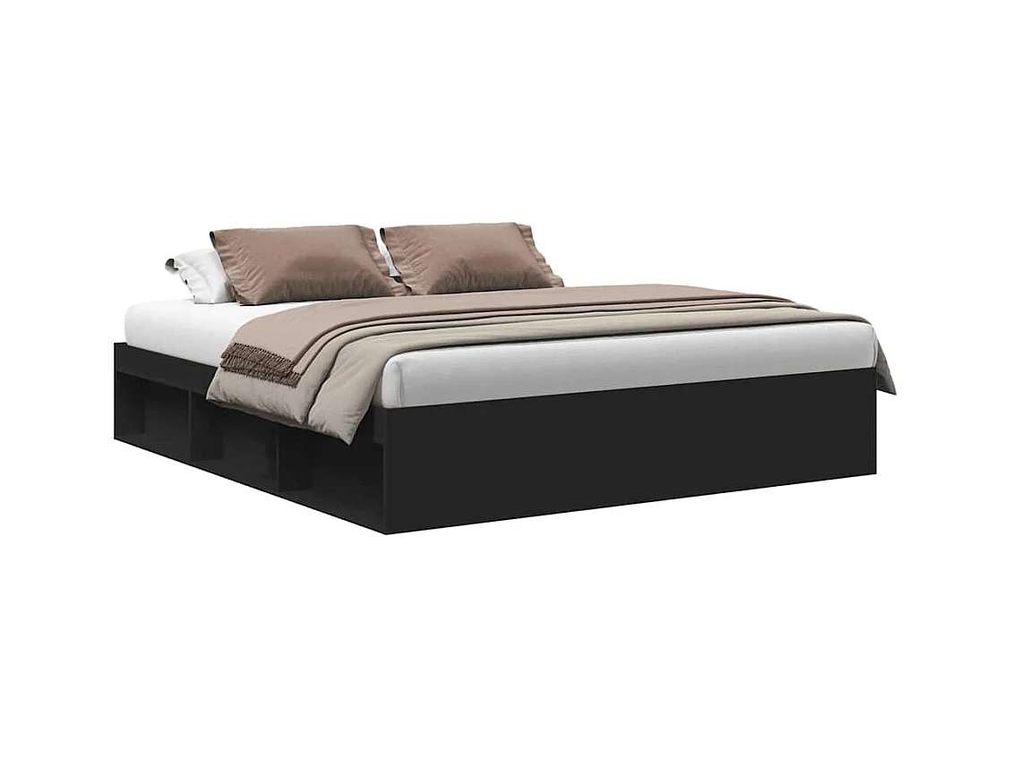 Struttura letto senza materasso nero 200x200 cm