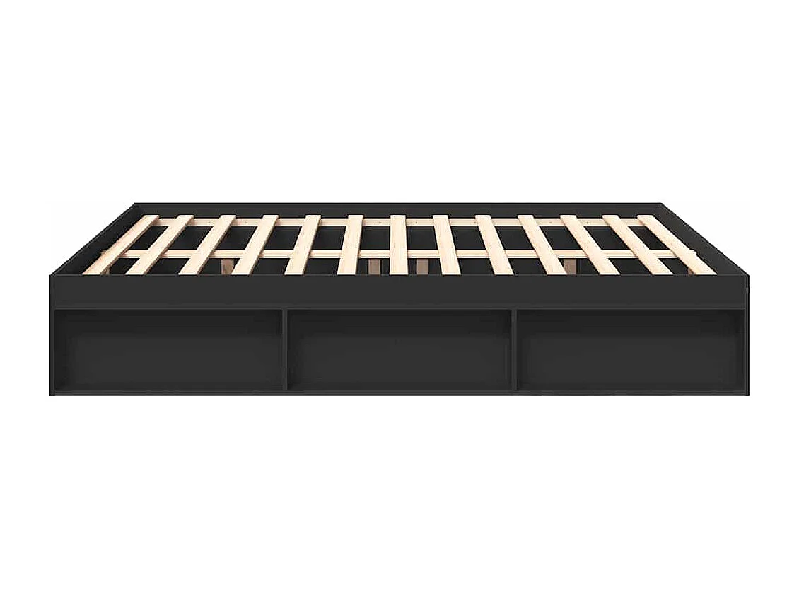 Cadre de lit sans matelas noir 200x200 cm