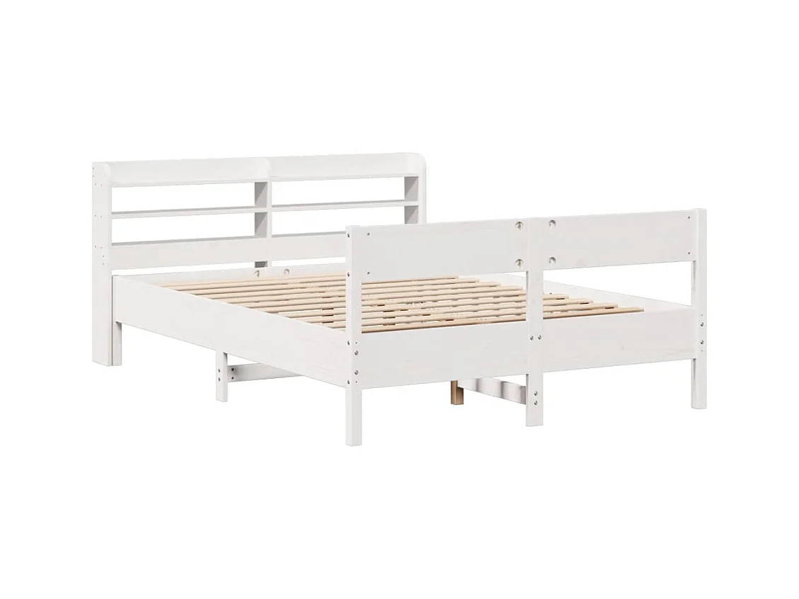 Bedframe zonder matras wit 160x200 cm massief grenenhout