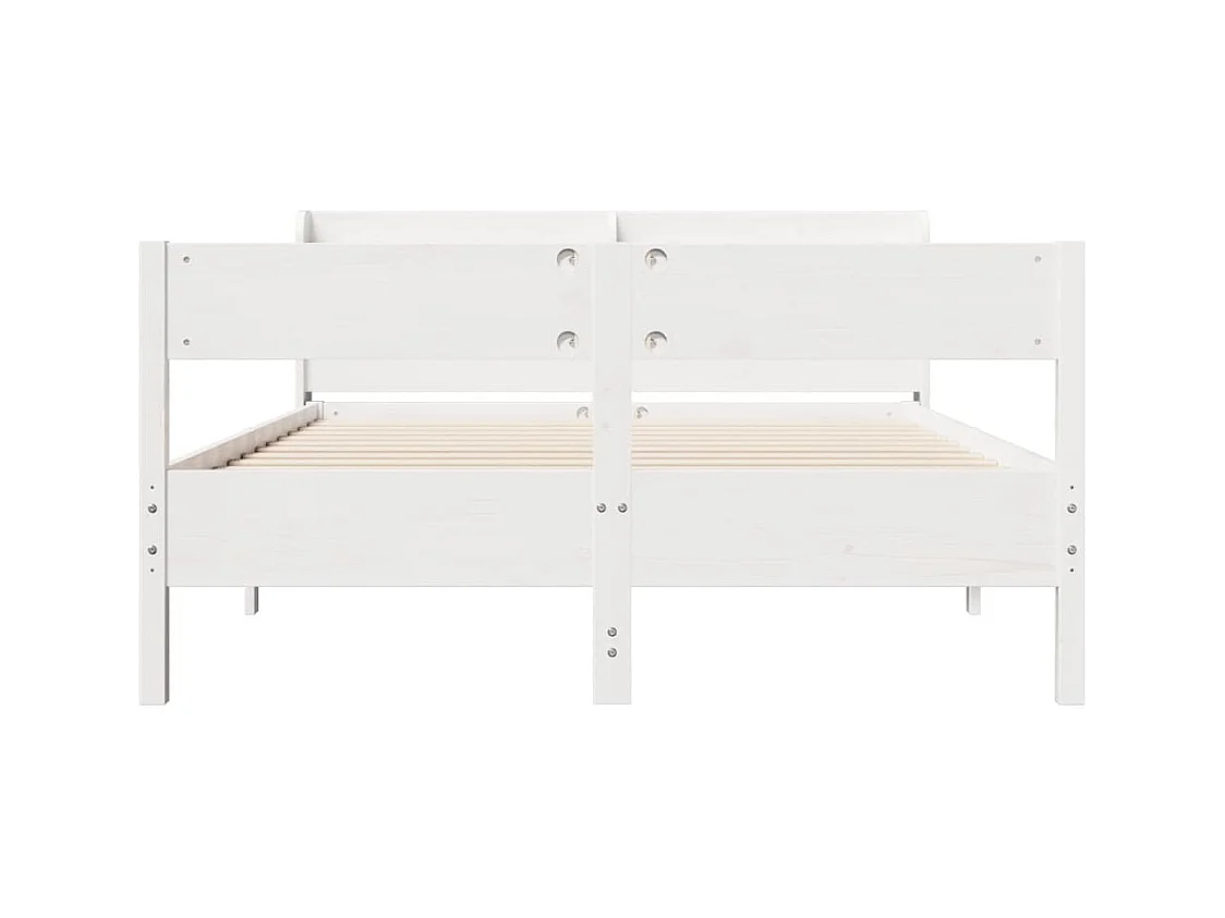 Bedframe zonder matras wit 160x200 cm massief grenenhout