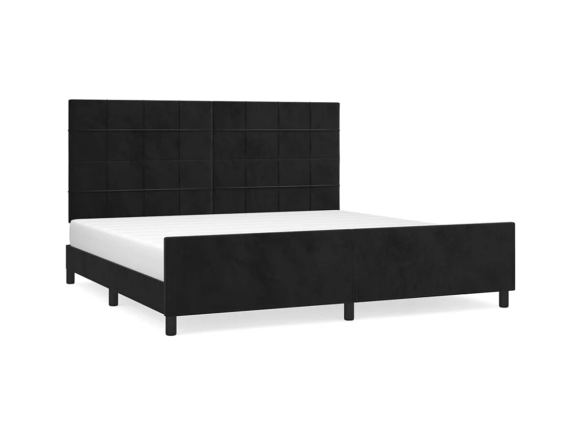 Estructura de cama sin colchón terciopelo negro 200x200 cm