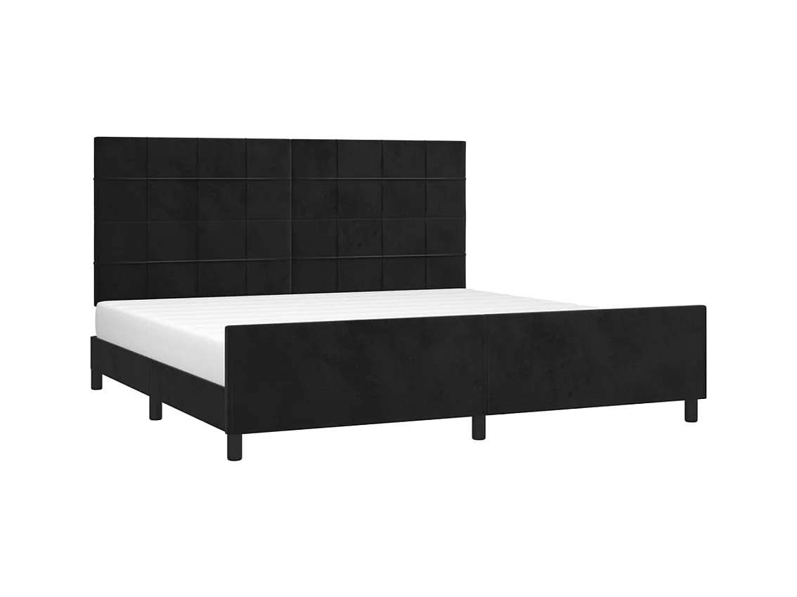 Estructura de cama sin colchón terciopelo negro 200x200 cm