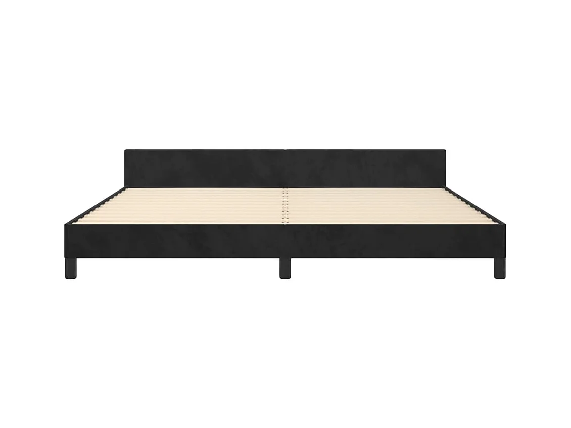 Estructura de cama sin colchón terciopelo negro 200x200 cm