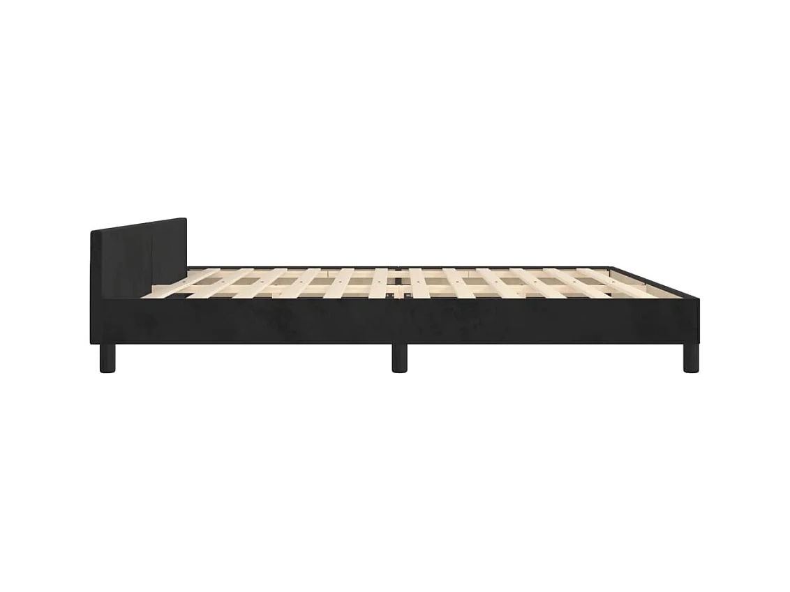 Estructura de cama sin colchón terciopelo negro 200x200 cm