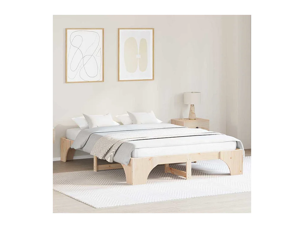 Cadre de lit Pin massif 150 x 200 cm Bois massif en pin