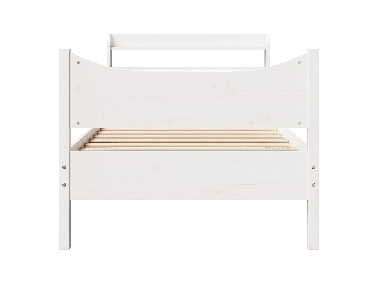 Bedframe met wit hoofdeinde 75x190cm massief grenenhout