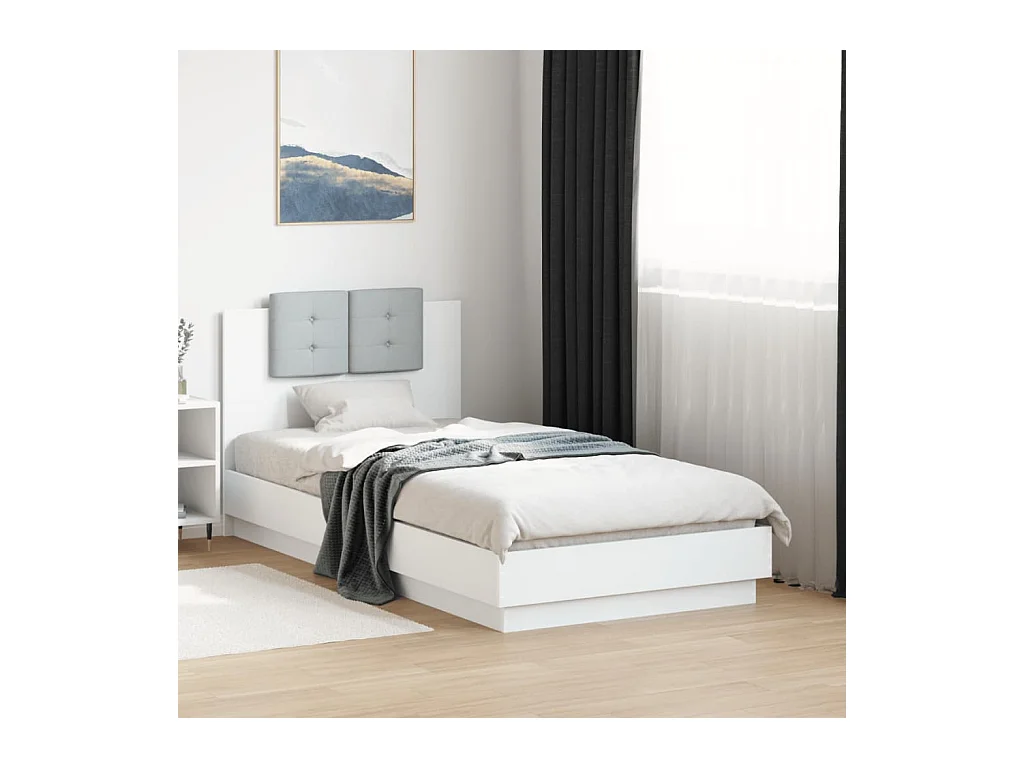 Struttura letto senza materasso bianco 90x190 cm