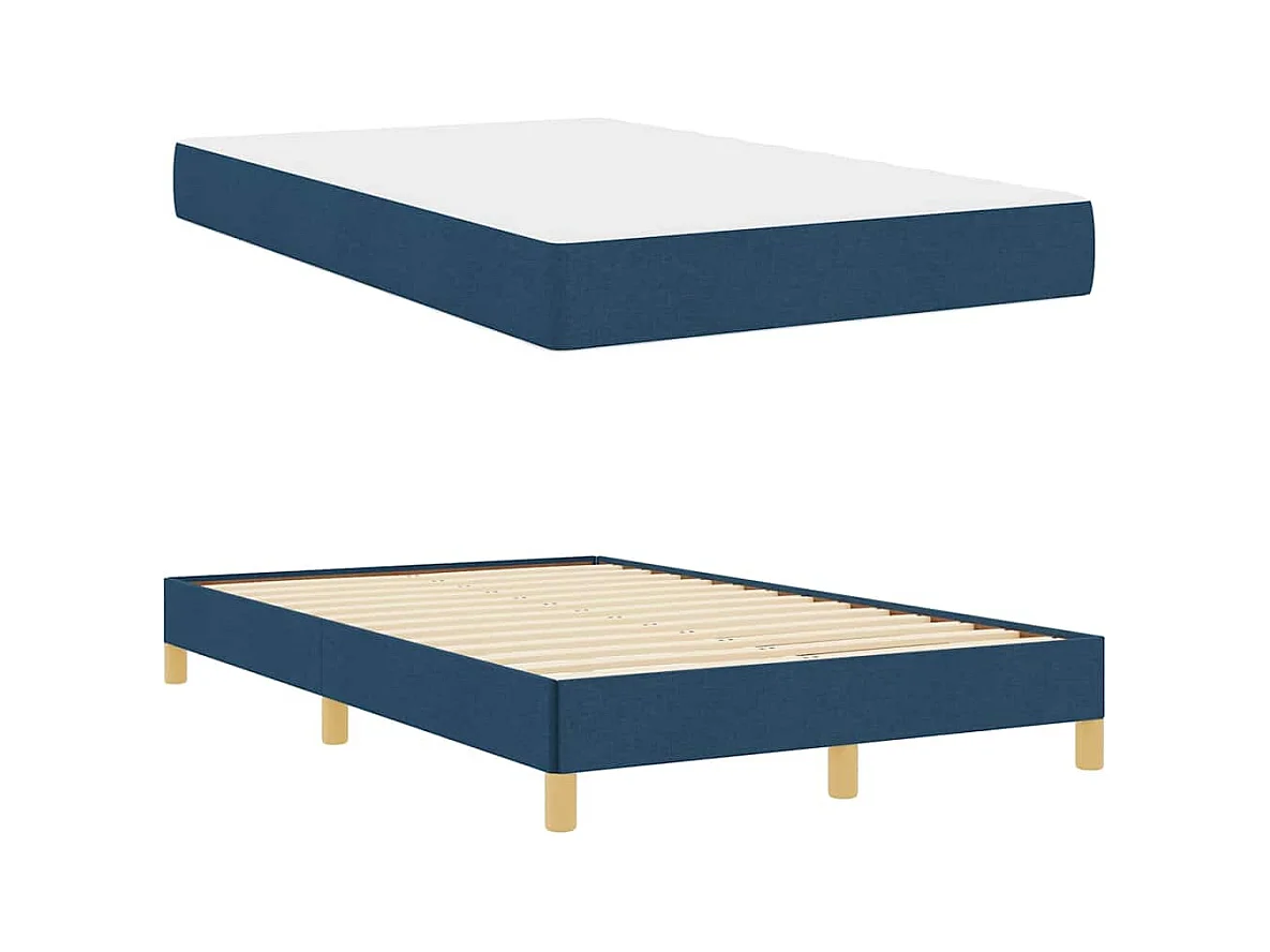 Letto Box Spring blu e marrone 120 x 200 cm