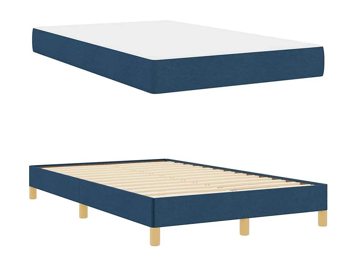 Letto Box Spring blu e marrone 120 x 200 cm