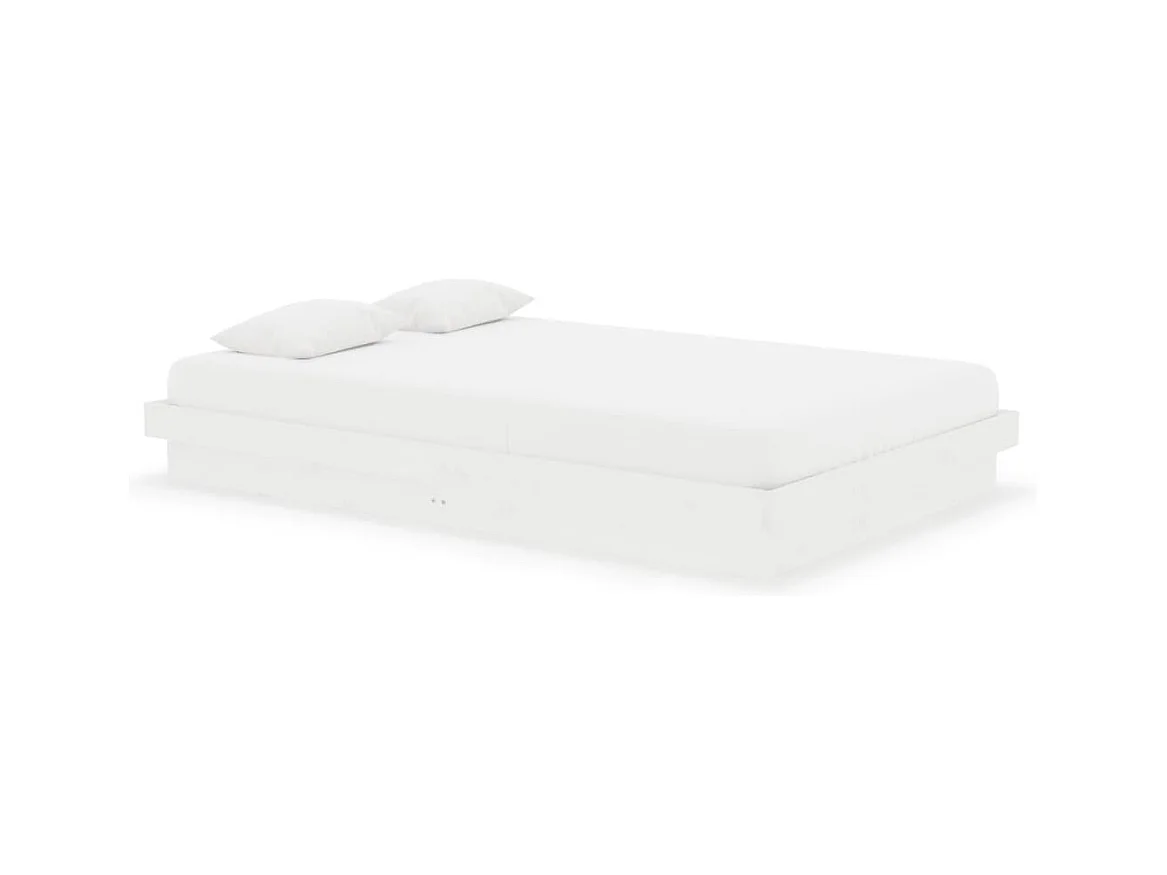 Weißer Massivholzbettrahmen ohne Matratze