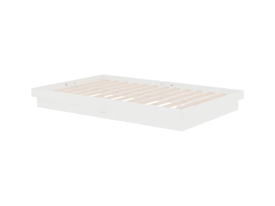 Weißer Massivholzbettrahmen ohne Matratze