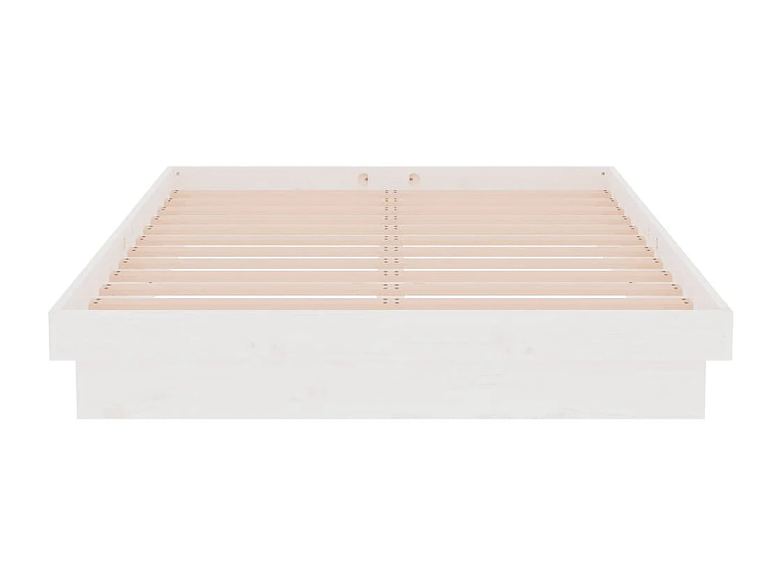 Cadre de lit sans matelas blanc bois massif
