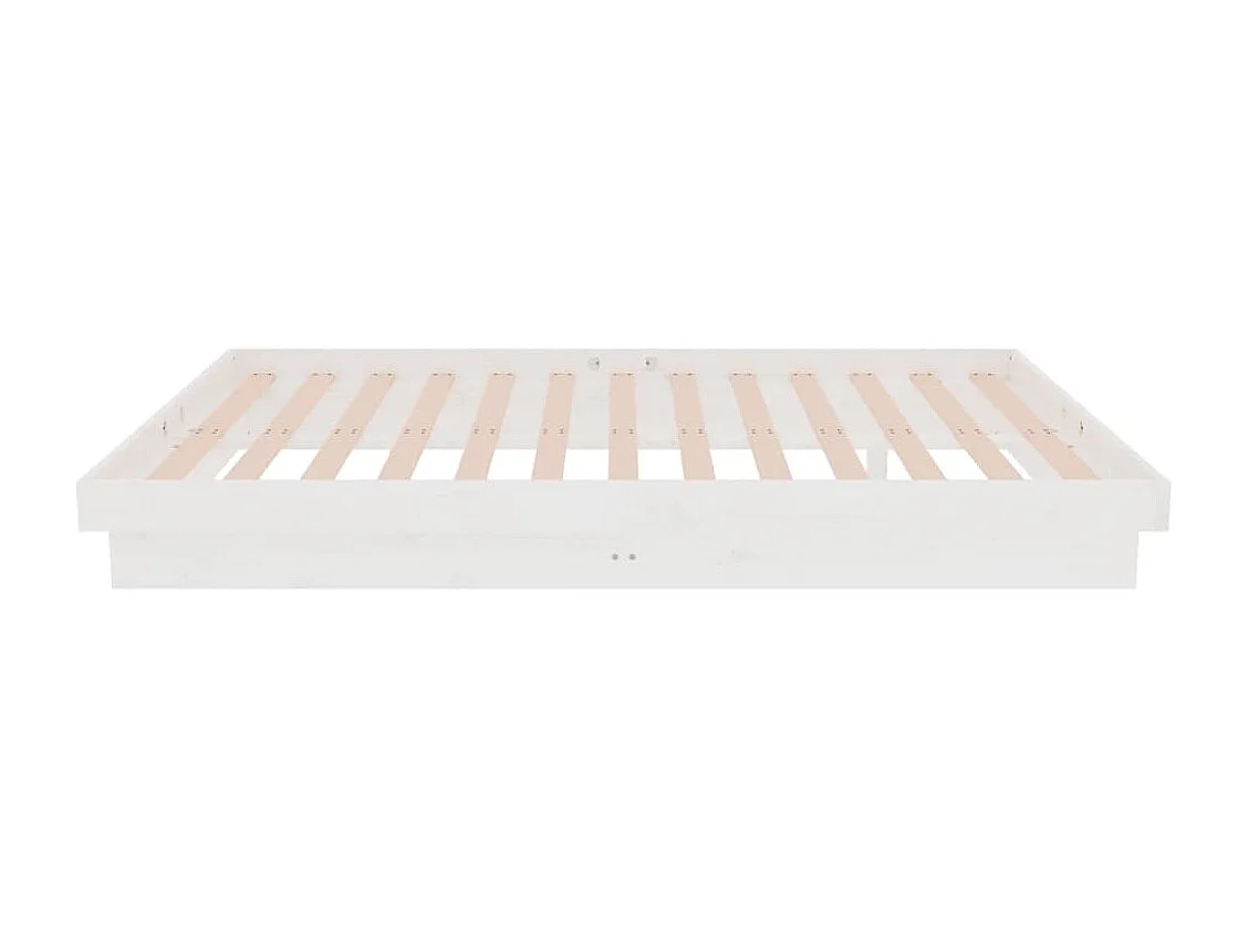 Cadre de lit sans matelas blanc bois massif