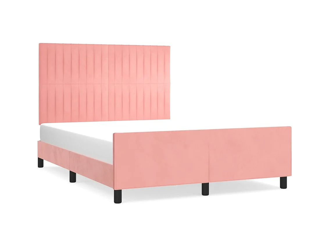 Bettgestell ohne Matratze rosa 140x200 cm Samt