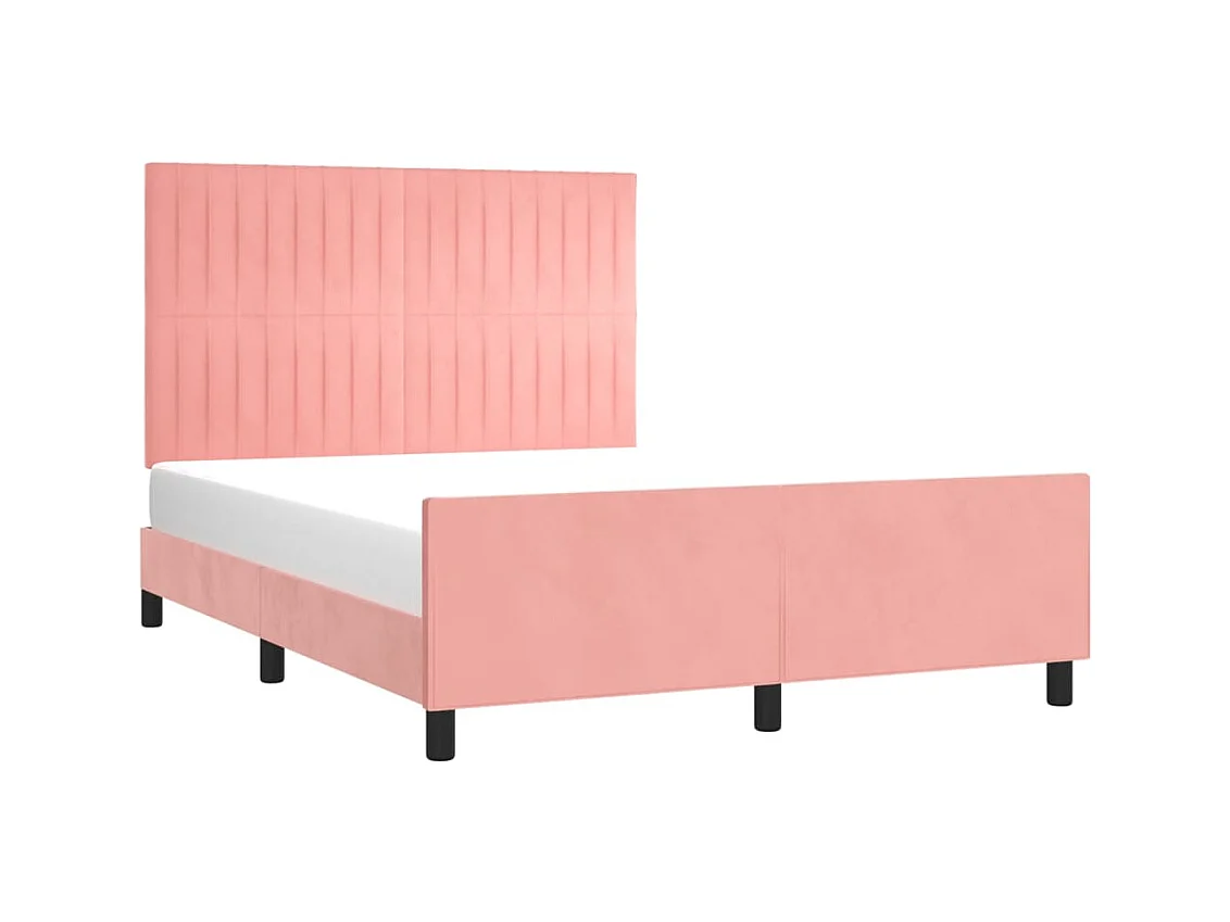 Bettgestell ohne Matratze rosa 140x200 cm Samt