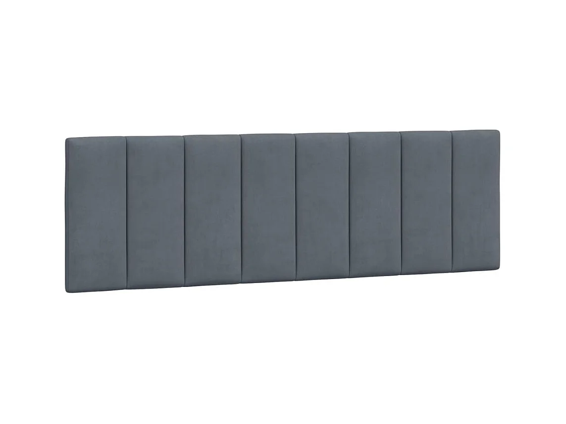 Cadre de lit avec LED sans matelas gris foncé 160x200cm velours