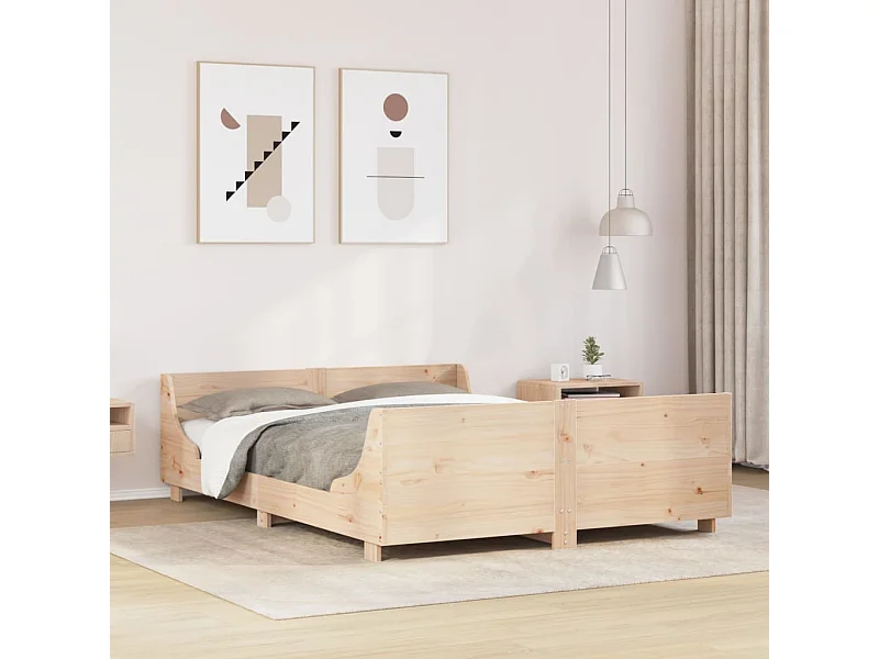 Struttura letto senza materasso 150x200 cm in legno massello di pino